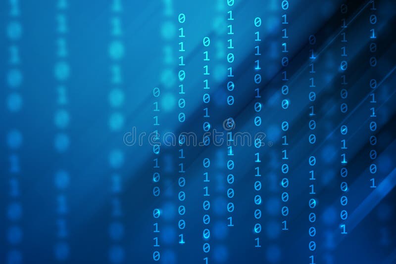 Blue Gradient Color with Binary Code and Stripe Line, Technology ...