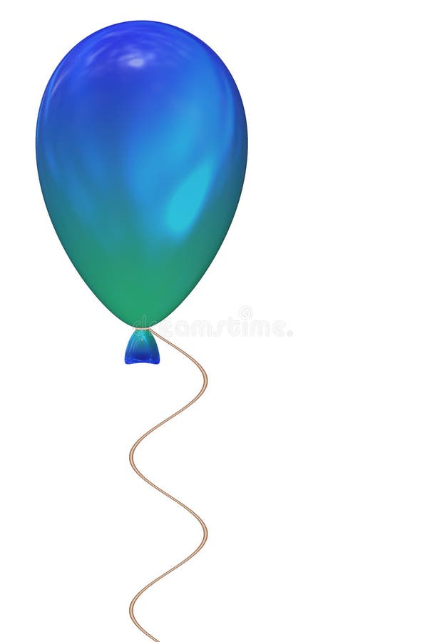 Blue & Green Balloon W White Background Stock Illustration