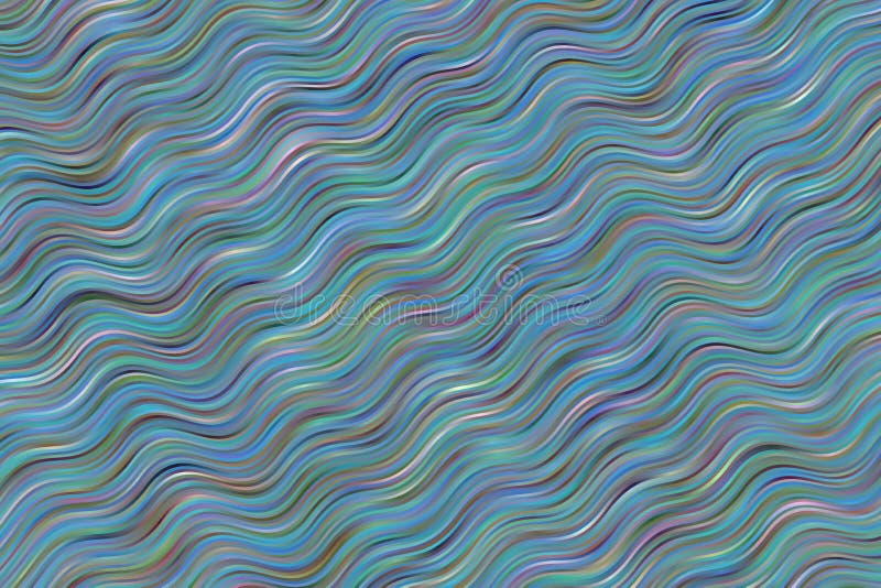 Blue, green and brown waves abstract vector background. Simple pattern royalty free stock photo