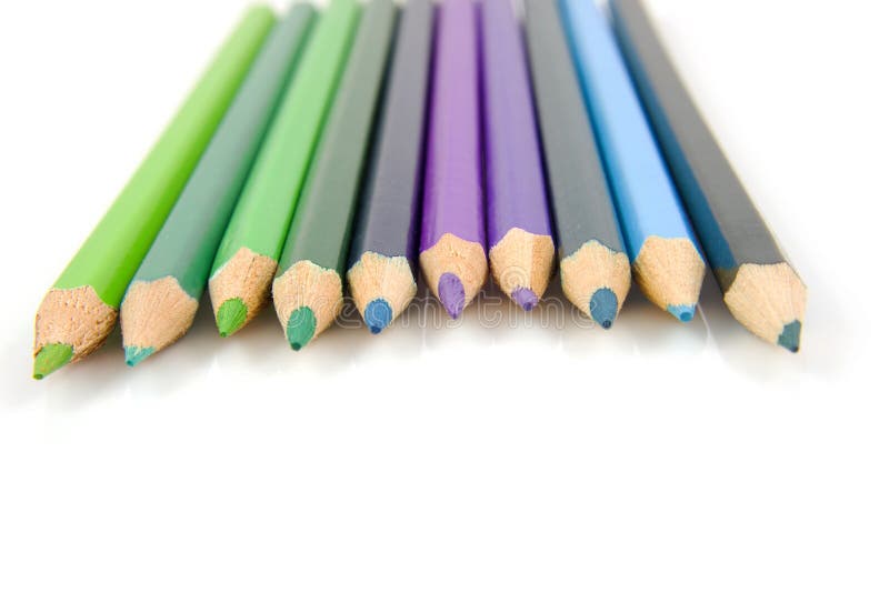 Blue and Green Colored Pencils Stock Photo Image of colored, paint 11387006