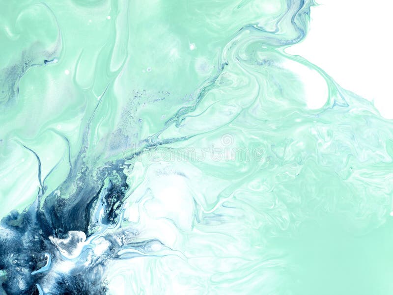 Blue and green creative abstract hand painted background, marble texture, abstract ocean royalty free stock photo