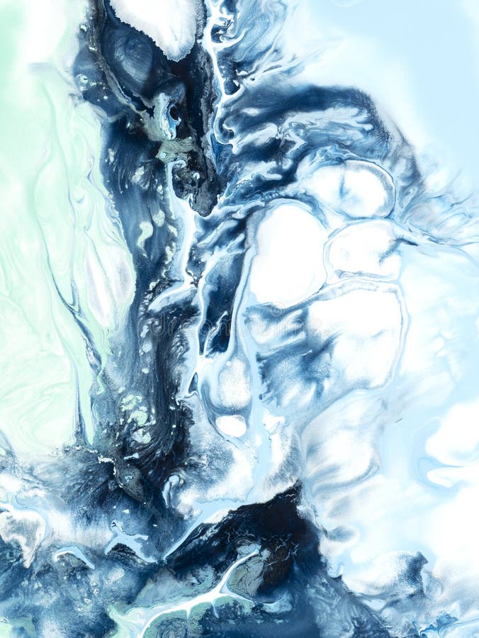 Blue and green creative abstract hand painted background, marble texture, abstract ocean royalty free stock photos