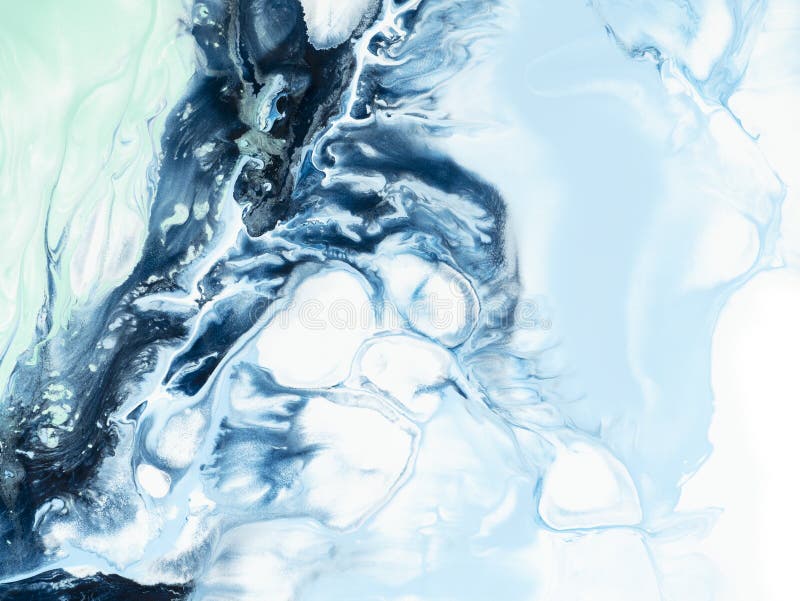 Blue and green creative abstract hand painted background, marble texture, abstract ocean royalty free stock photo