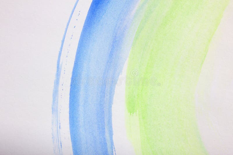 Blue and green creative watercolor background. Abstract stains and lines. Banner. royalty free stock photo