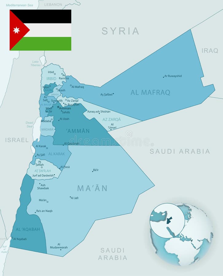 where is the country jordan located on a map