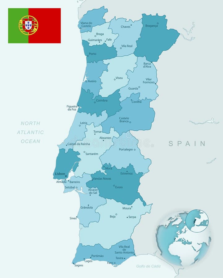 Portugal Map Administrative Divisions Isolated on White. No Text Stock  Vector - Illustration of continent, cartography: 145581760