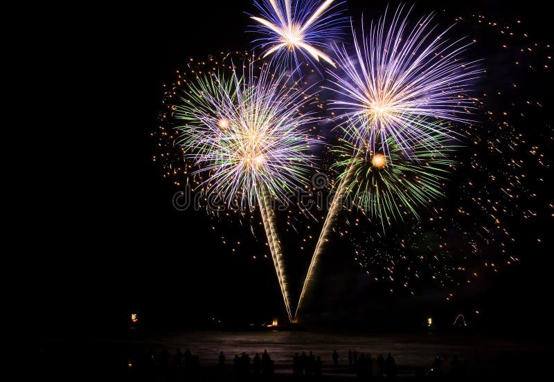 Blue and green Fireworks