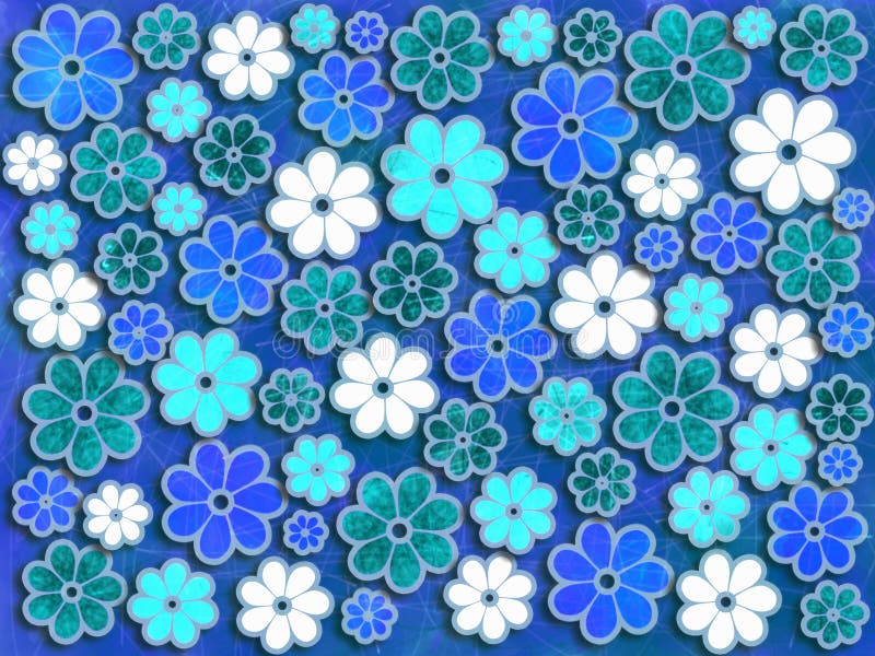 Blue and Green Flower Art Pattern stock illustration Blue and Green Flower Art Pattern stock illustration