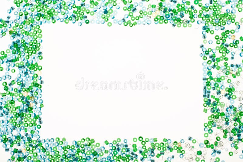 Blue and green frame on white background