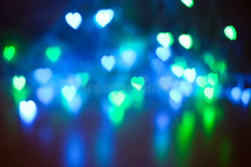 Blue and Green Heart Bokeh Background Stock Photo Image of romantic