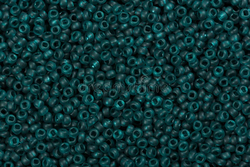 Blue-green Seed Beads Background. Stock Photo - Image of craft ...