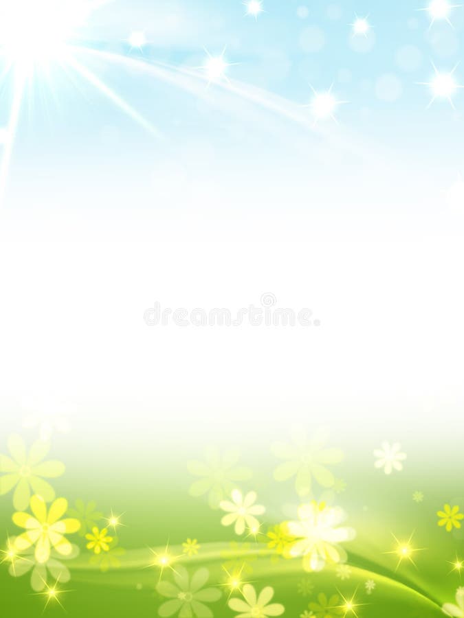 Blue green spring frame royalty free illustration
