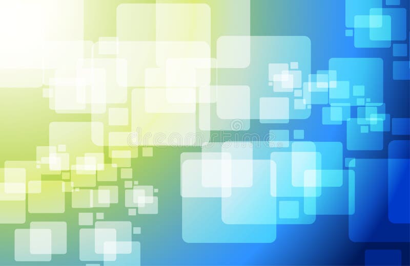 Blue and Green Technology Cubes Modern Stock Illustration