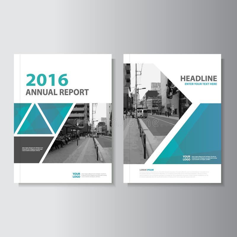 Blue green Vector annual report Magazine Leaflet Brochure Flyer template design, book cover layout design stock illustration