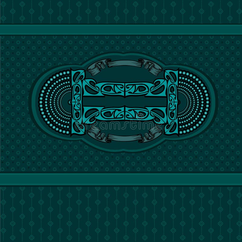 Blue Green Vintage Luxury Background with Pattern Stock Vector