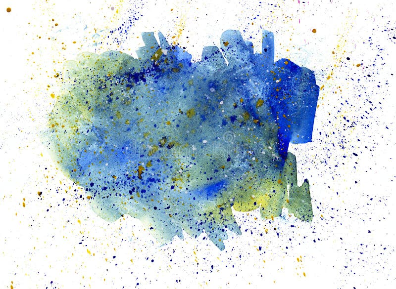 Bluegreen Watercolor Texture on a White Background. Abstract