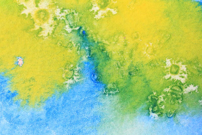 Blue Green and Yellow Watercolor Macro 6 vector illustration