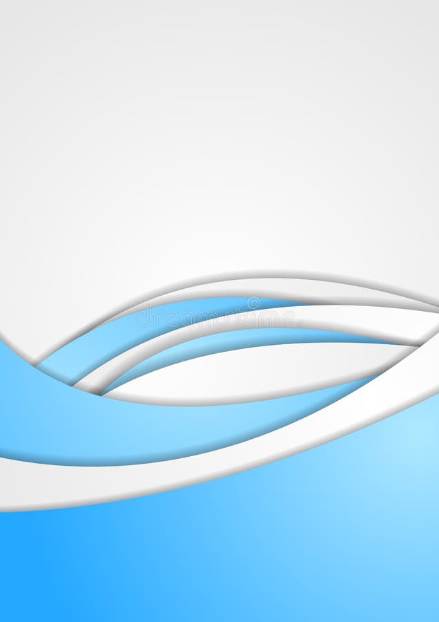 Blue and grey abstract wavy corporate background