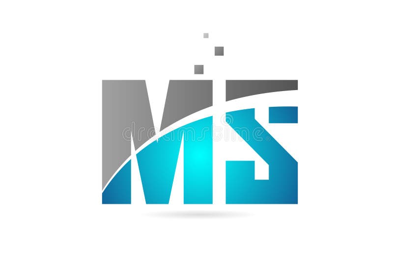 Blue Grey Alphabet Letter Combination Ms M S For Logo Icon Design Stock Vector Illustration Of Modern Business