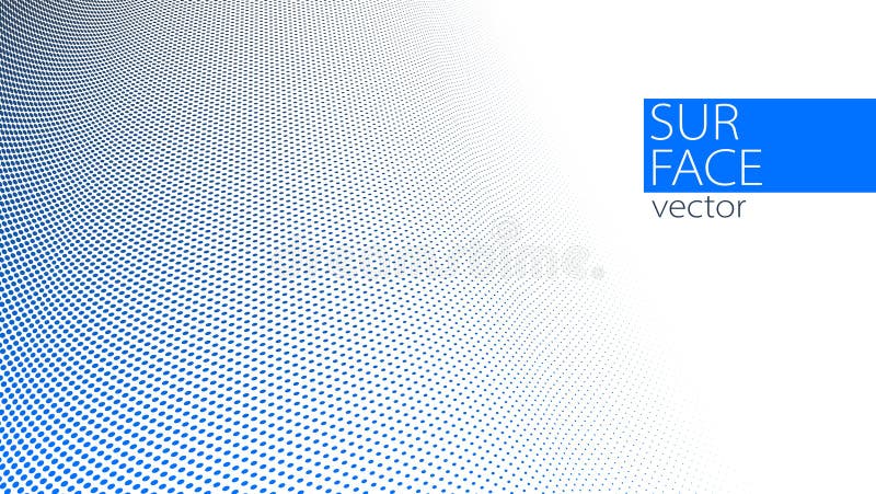 Blue and grey dots in 3D perspective vector abstract background, dotted pattern cool design, wave stream of science technology or vector illustration
