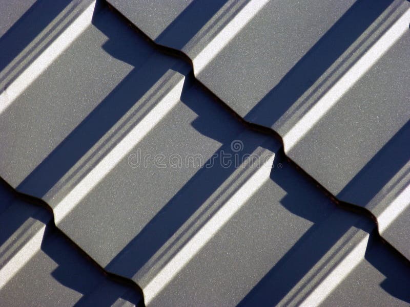 Blue grey roofing from metal plate