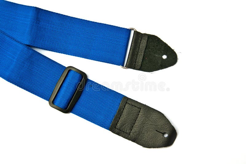 Blue guitar strap stock photo. Image of belt, black, isolated 19078014