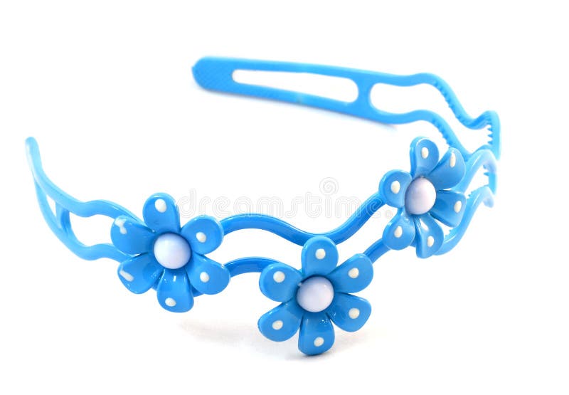 Blue spiked hair band with feathers - wide 7