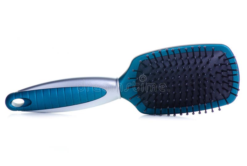Blue hair brush stock photo. Image of beautiful, horizontal 180152218