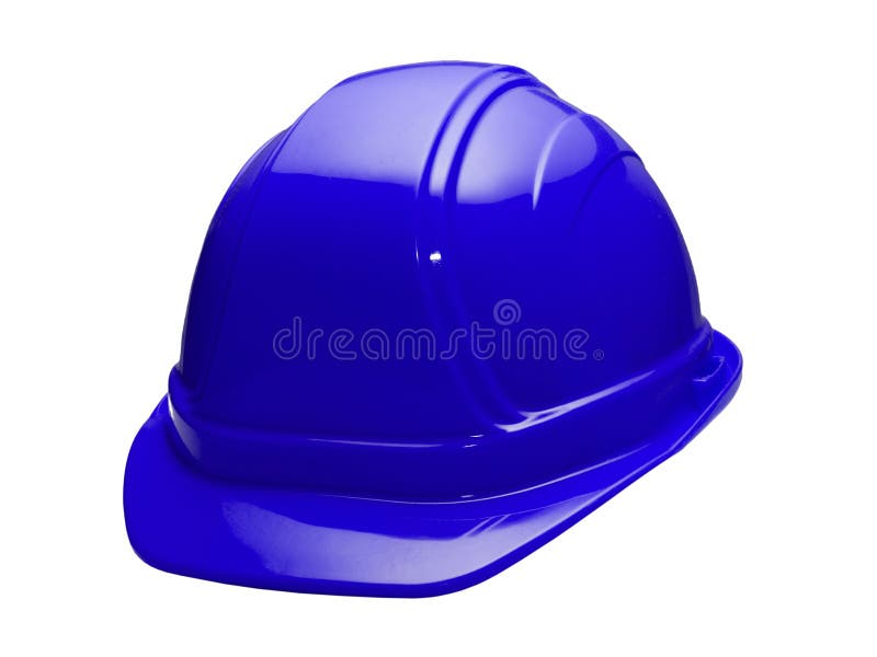 Plastic blue hard hat stock image. Image of damage, isolated 2013231