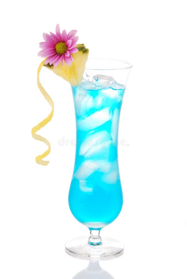 Blue hawaiian curacao cold cocktail