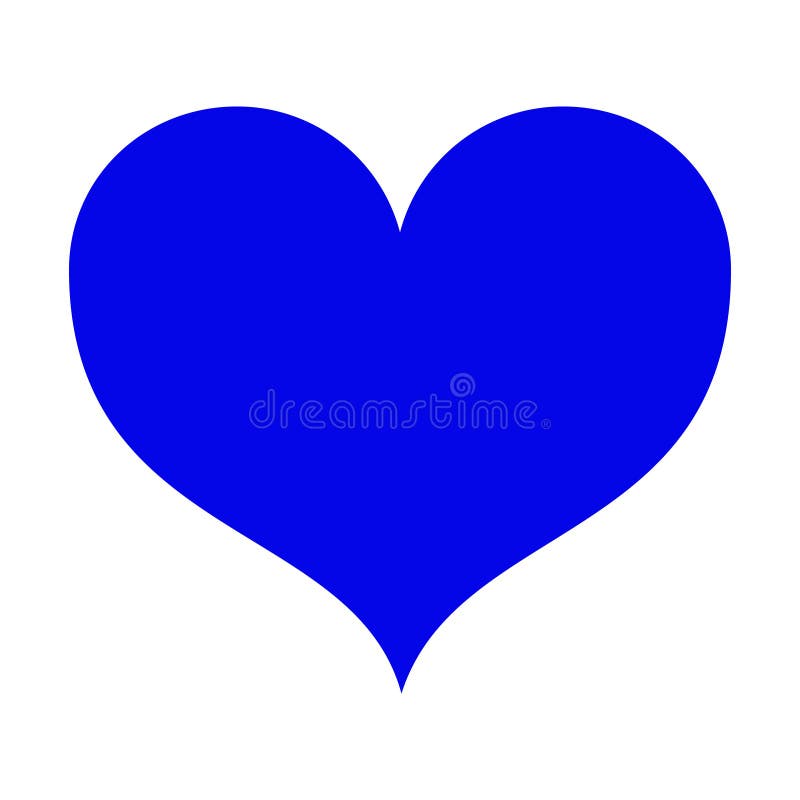 Blue heart beautiful shape isolated on white background. A symbol of love, Valentine`s day, the day of the wedding. Template. vector illustration