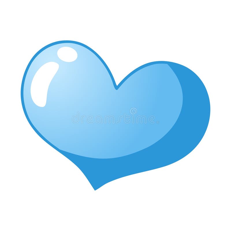 Blue heart illustration stock illustration