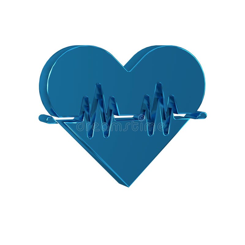 Blue Heart rate icon isolated on transparent background. Heartbeat sign. Heart pulse icon. Cardiogram icon. stock illustration