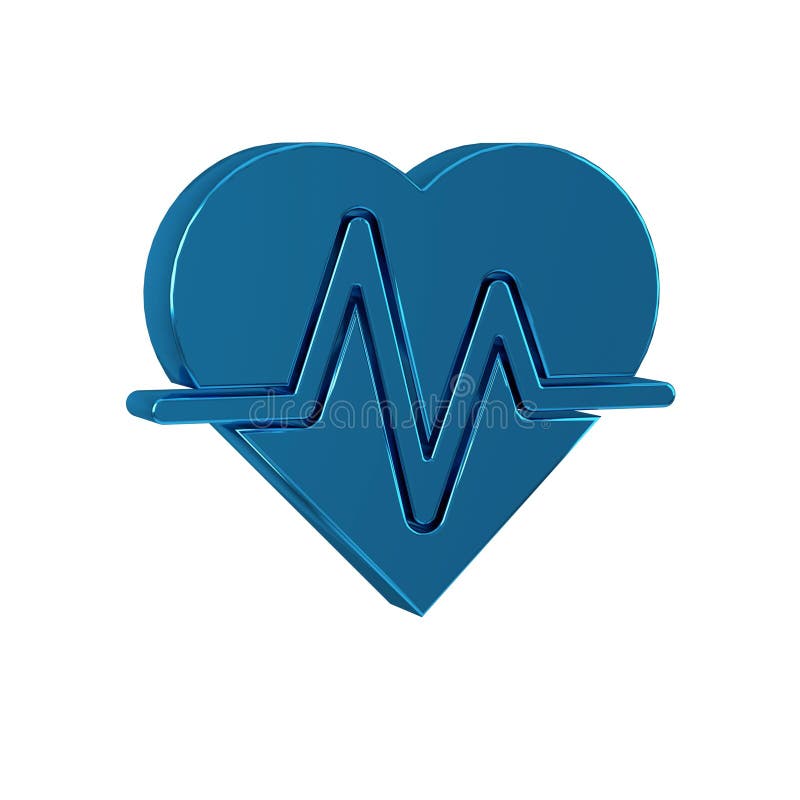Blue Heart rate icon isolated on transparent background. Heartbeat sign. Heart pulse icon. Cardiogram icon. royalty free illustration