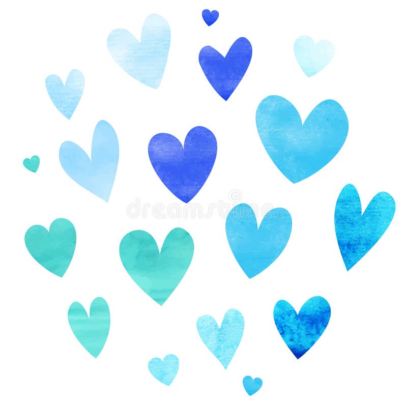 Blue heart set stock vector. Illustration of concept 44220135