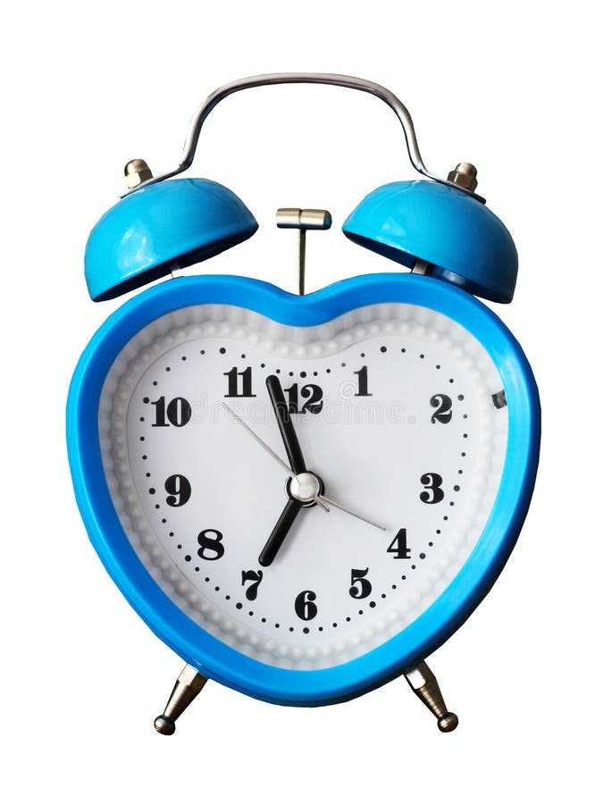 Blue alarm clock isolated stock image. Image of reminder 8448859