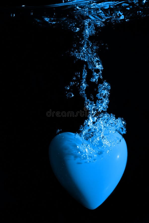 Blue Heart Splashing On Water Stock Image Image of high, love 9955465