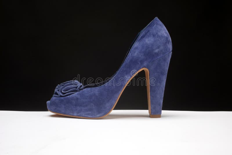 Blue high heeled shoe stock photo. Image of woman, beauty 22399894