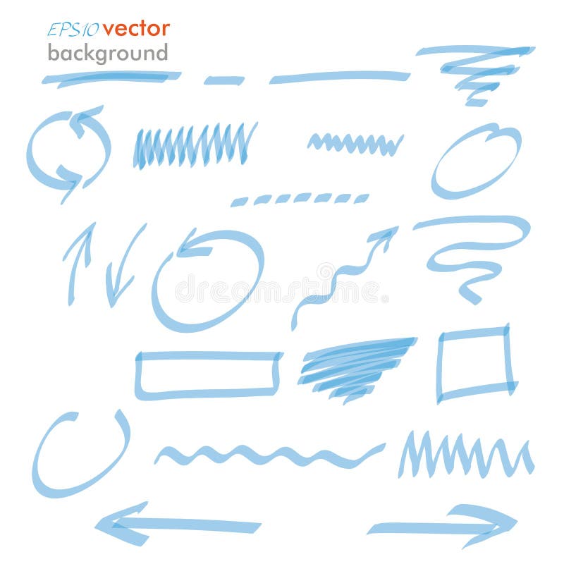 Blue Highlighter Elements royalty free illustration Blue Highlighter Elements royalty free illustration