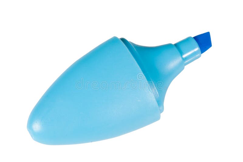 Blue Highlighter Pen stock image. Image of fluorescent 13216831