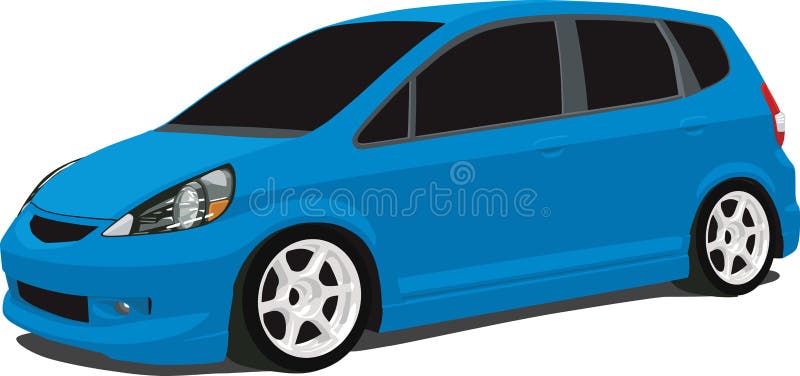 Blue Honda  Fit stock vector  Illustration of auto glossy 