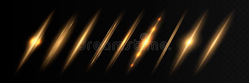 Blue horizontal lens flares pack. Laser beams, horizontal light rays.Beautiful light flares. Glowing streaks on dark background.