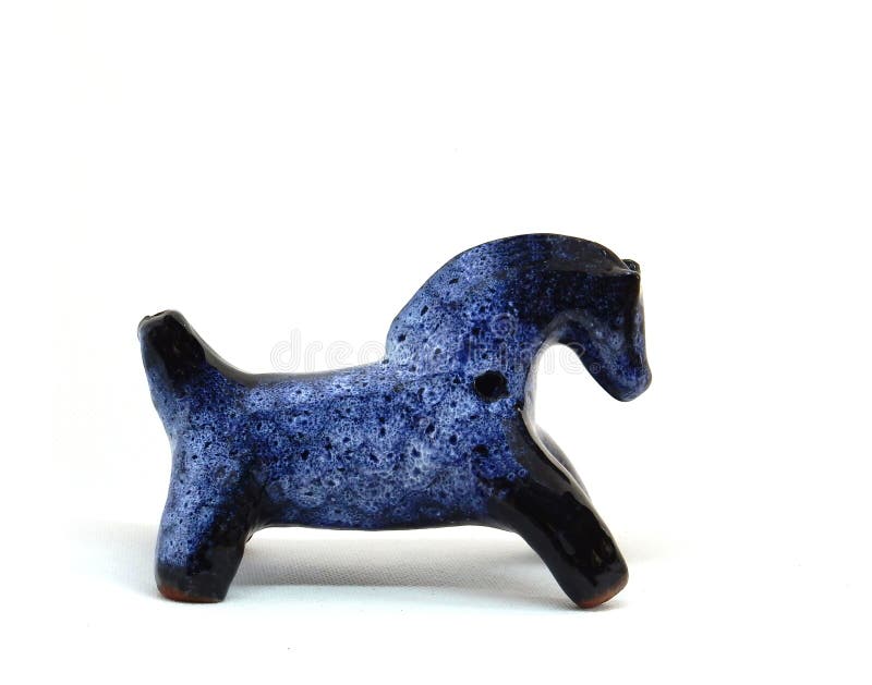 Blue Horse, Clay Whistle from Pouring Ceramics Isolated on a White  Background Stock Photo - Image of child, earthen: 188817058