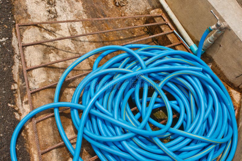 Blue hose stock image. Image of hose, water, long, rescue 20230137
