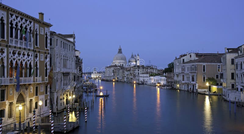 Blue hour Canale Grande, View from Academia bridge