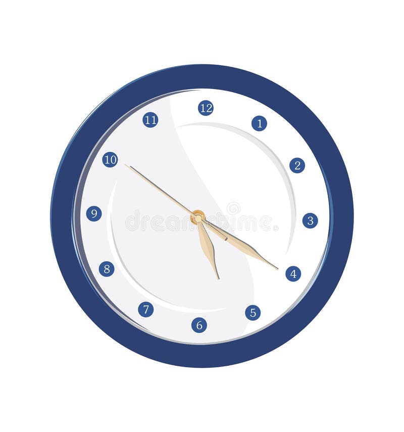 Blue 8 Hours on White Background. 8 Hrs Logo. 3d Illustration. Stock