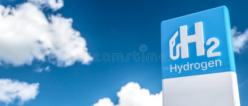 Blue Hydrogen filling H2 Gas Pump station icon isolated on backg. Round - H2 energy concept