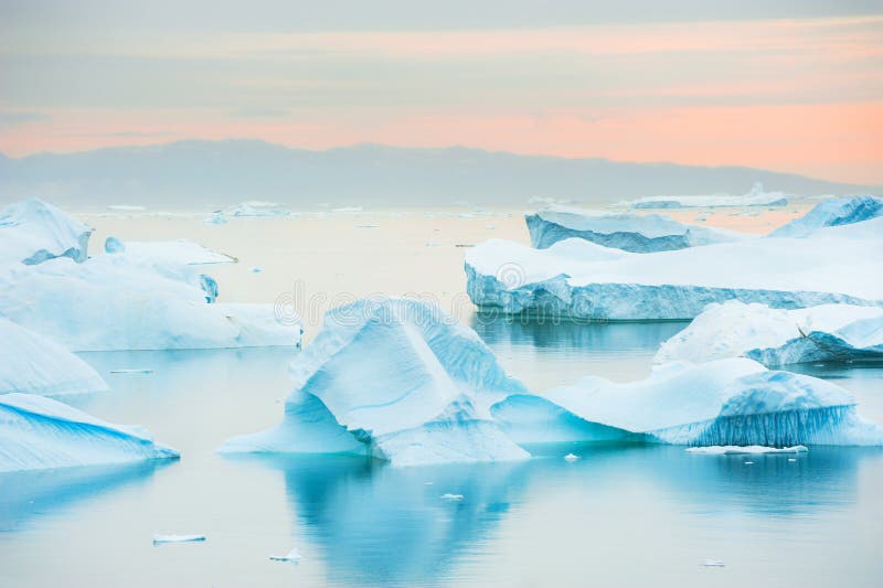Blue Icebergs in Atlantic Ocean, Greenland Stock Photo - Image of cold, expedition: 118759068