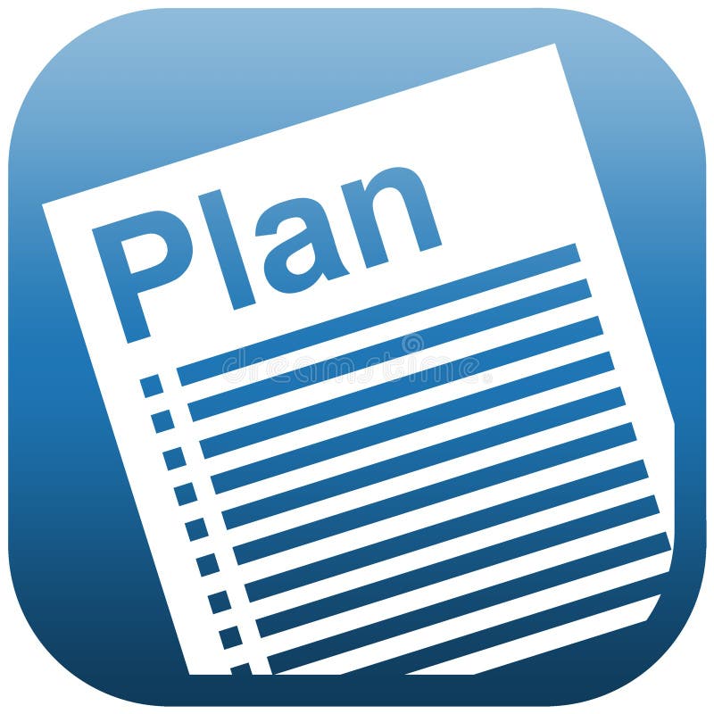 blue icon illustration document plan white heading checklist 35776422