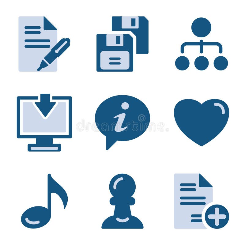 Blue icon set 10